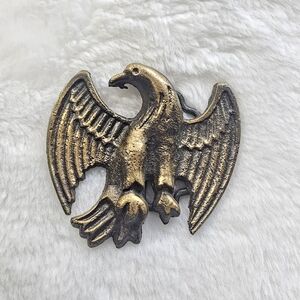 Vintage solid brass eagle belt buckle